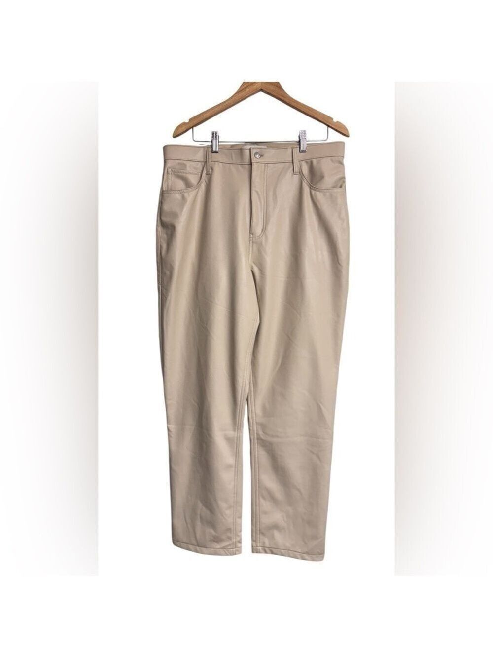 Abercrombie Vegan Leather High Rise Straight Leg Size 33